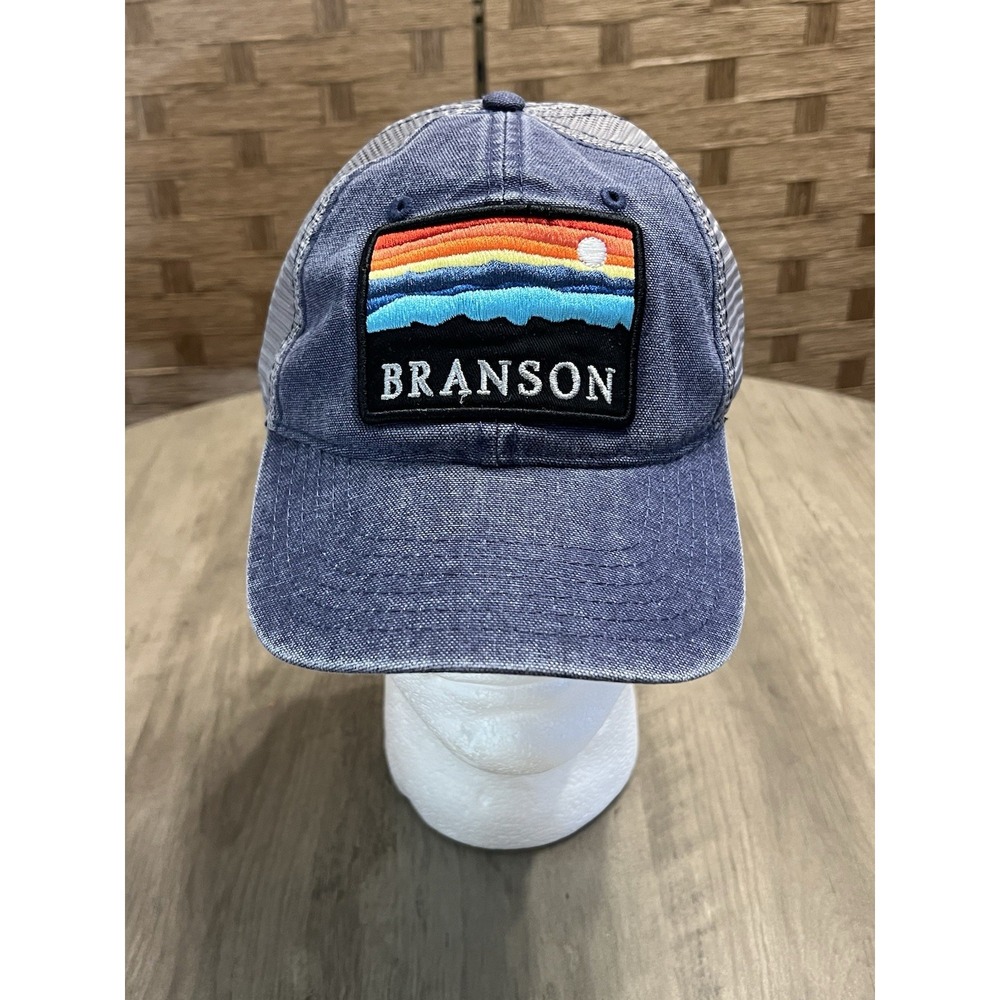 Jacobson Hat‎ Company Branson Mesh SnapBack Blue Hat w/ Embroidered Patch